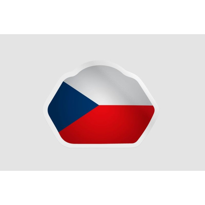 Czech Republic Flag Badge Style 4 Sticker - DecalsHouse
