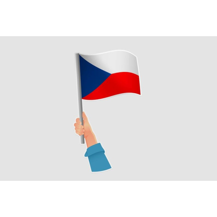 Czech Republic Flag Hand Style 3 Sticker - DecalsHouse