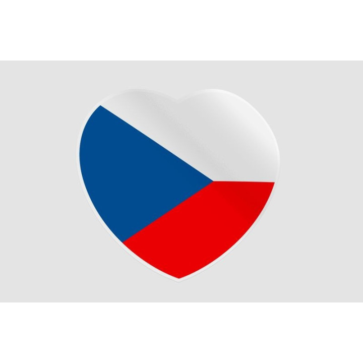 Czech Republic Flag Heart Sticker - DecalsHouse