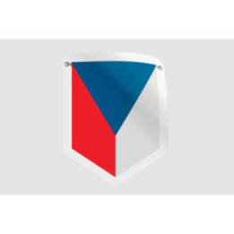 Czech Republic Flag Pennant Style 4 Sticker - DecalsHouse