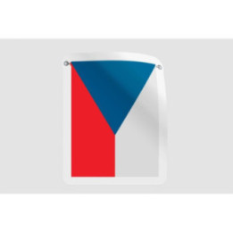Czech Republic Flag Pennant Style 5 Sticker - DecalsHouse