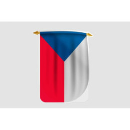 Czech Republic Flag Pennant Style 6 Sticker - DecalsHouse