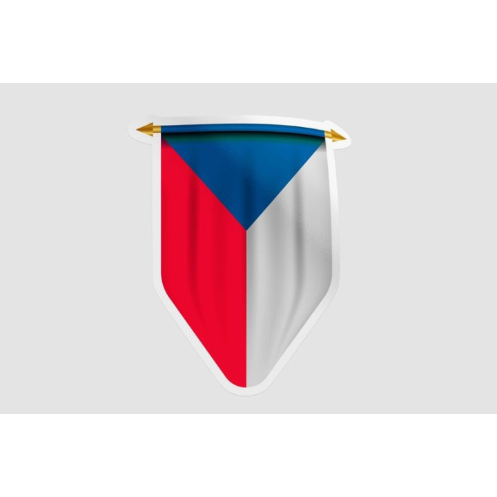 Czech Republic Flag Pennant Style 8 - DecalsHouse