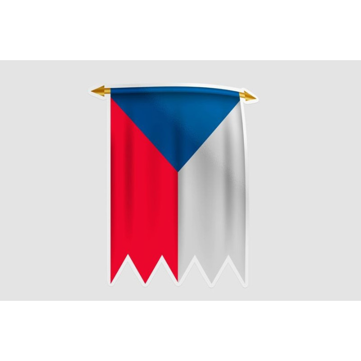 Czech Republic Flag Pennant Style 9 Sticker - DecalsHouse