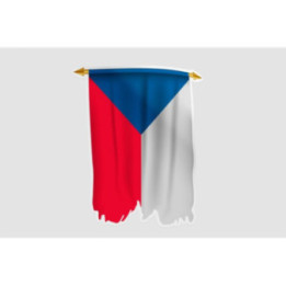 Czech Republic Flag Pennant Style8 Sticker - DecalsHouse
