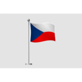 Czech Republic Flag Pole Style 2 Sticker - DecalsHouse