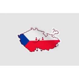 Czech Republic Map Flag Style 2 Sticker - DecalsHouse