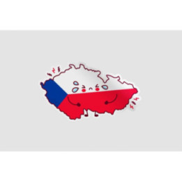 Czech Republic Map Flag Style 4 Sticker - DecalsHouse