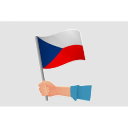Czech Republic Map Flag Style 6 Sticker - DecalsHouse
