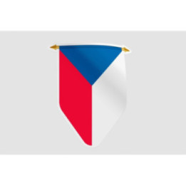 Czech Republic Pennant Flag Style 2 Sticker - DecalsHouse