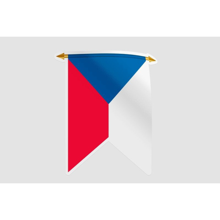 Czech Republic Pennant Flag Style 3 Sticker - DecalsHouse