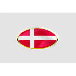 Denmark Flag Badge Style 13 Sticker - DecalsHouse