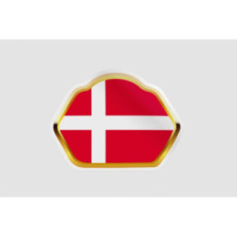 Denmark Flag Badge Style 15 Sticker - DecalsHouse