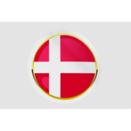 Denmark Flag Badge Style 16 Sticker - DecalsHouse