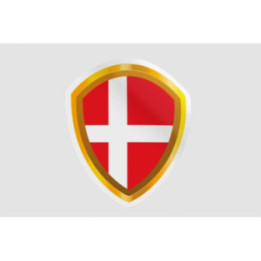 Denmark Flag Badge Style 6 Sticker - DecalsHouse