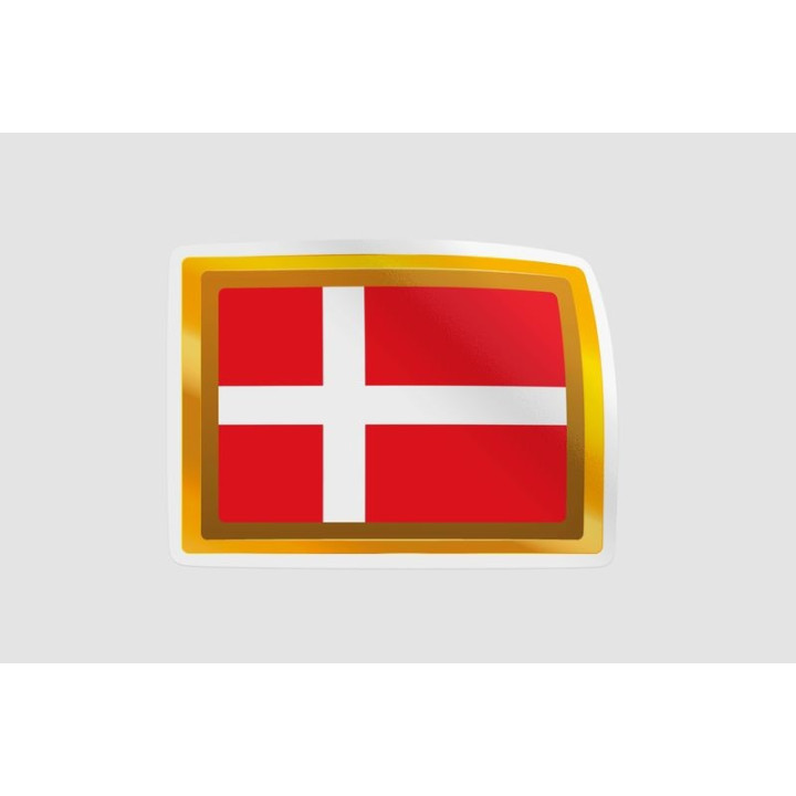 Denmark Flag Badge Style 7 Sticker - DecalsHouse