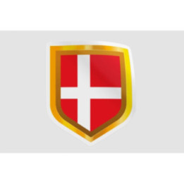 Denmark Flag Badge Style 8 Sticker - DecalsHouse