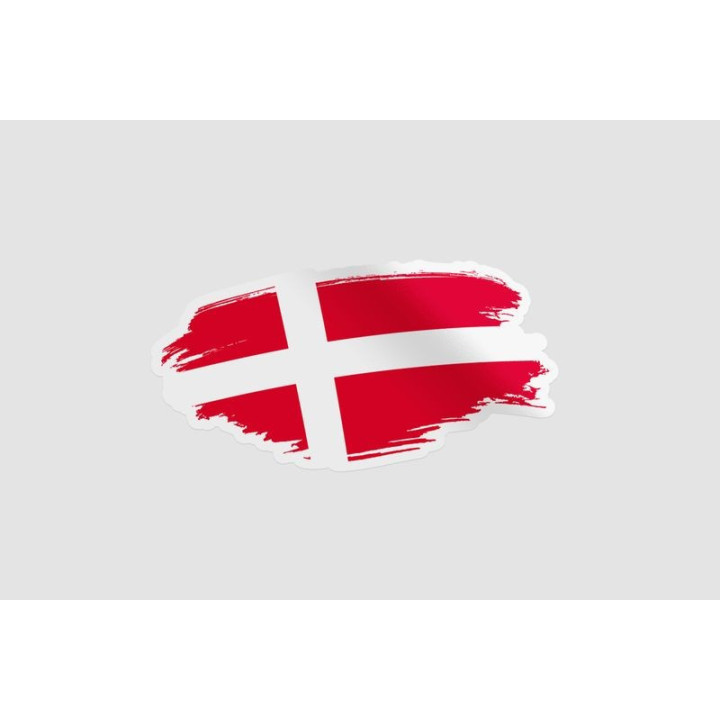 Denmark Flag Brush Style 9 Sticker - DecalsHouse