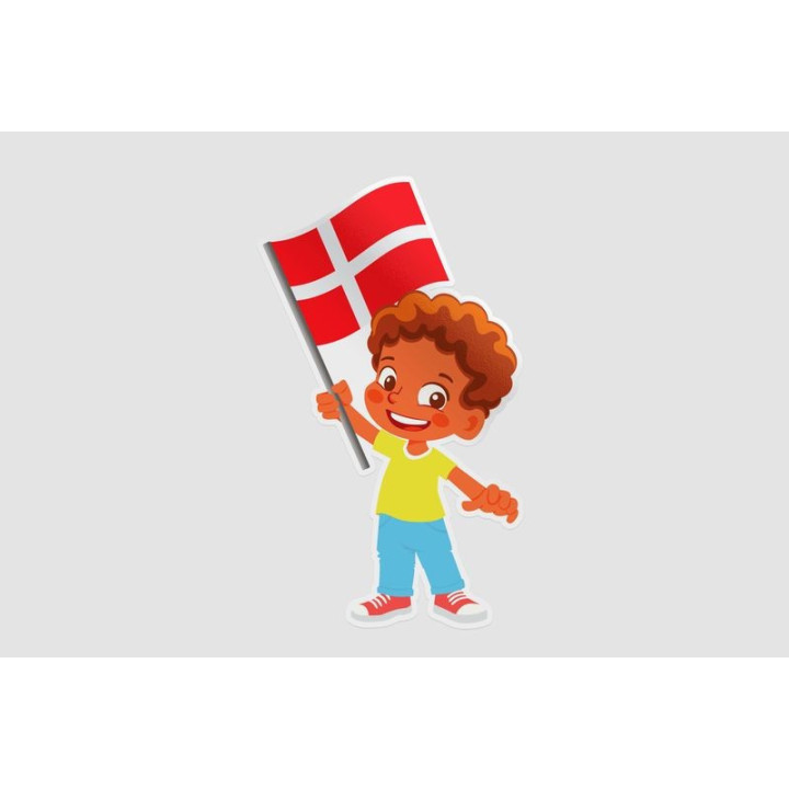 Denmark Flag Hands Style 2 Sticker - DecalsHouse