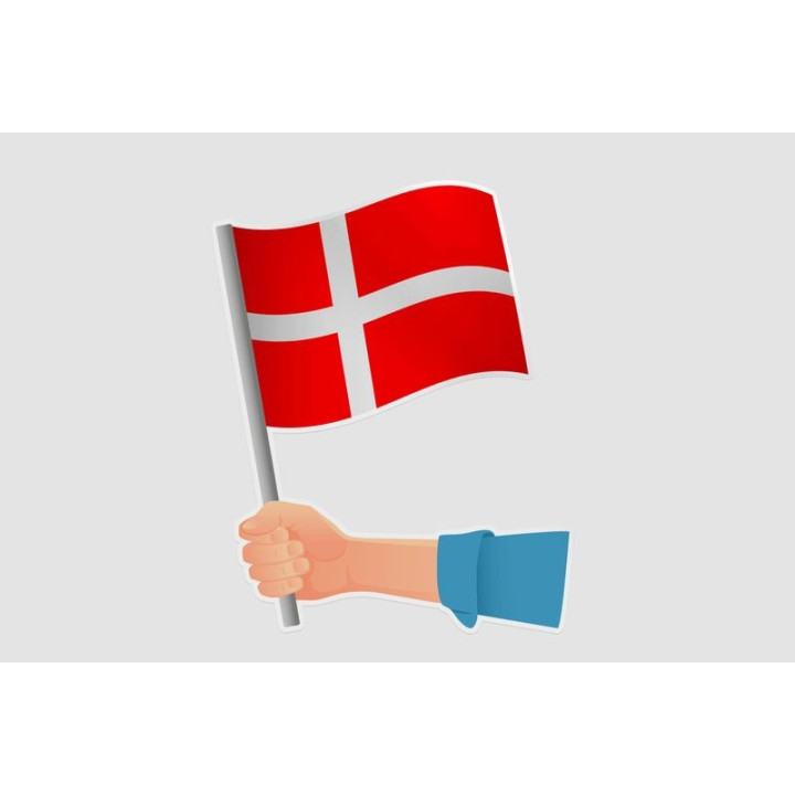 Denmark Flag Hands Style 5 Sticker - DecalsHouse