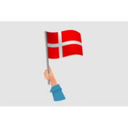 Denmark Flag Hands Style 6 Sticker - DecalsHouse