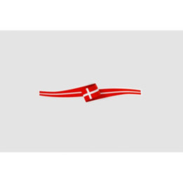 Denmark Flag Ribbon Style 2 Sticker - DecalsHouse