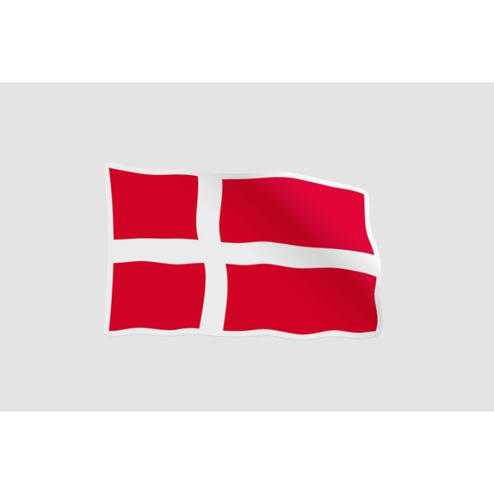 Denmark Flag Style 8 Sticker - DecalsHouse
