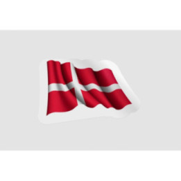 Denmark Flag Waving Style 2 Sticker - DecalsHouse