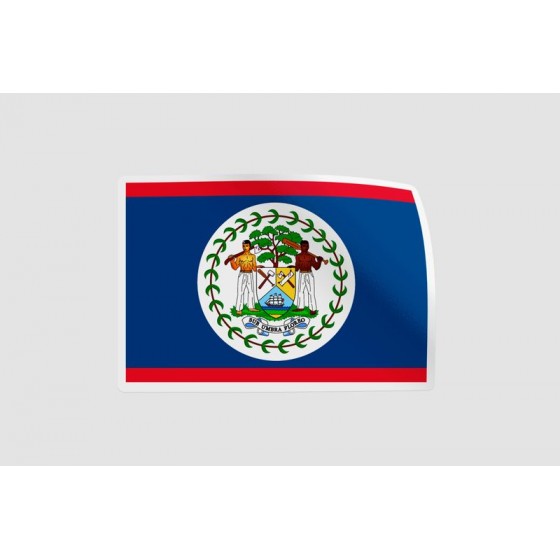 Belize Flag Style 4 Sticker