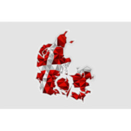 Denmark Map With Flag Style 4 Sticker - DecalsHouse