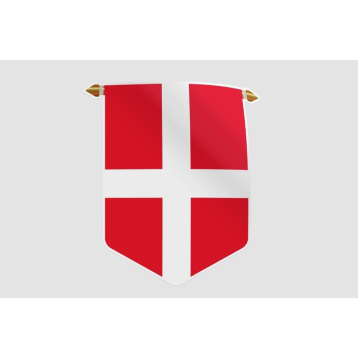 Denmark Pennant Flag Style 11 Sticker - DecalsHouse
