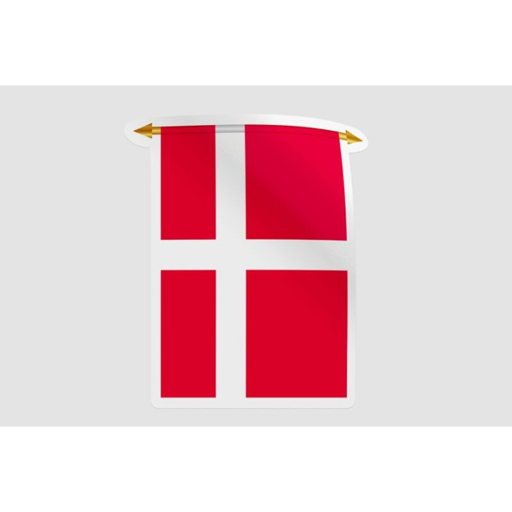 Denmark Pennant Flag Style 2 Sticker - DecalsHouse