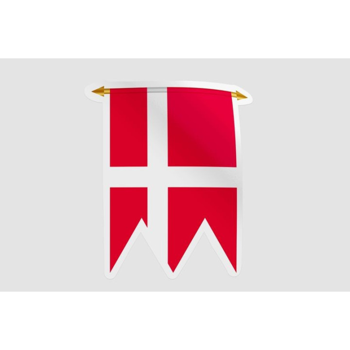 Denmark Pennant Flag Style 4 Sticker - DecalsHouse