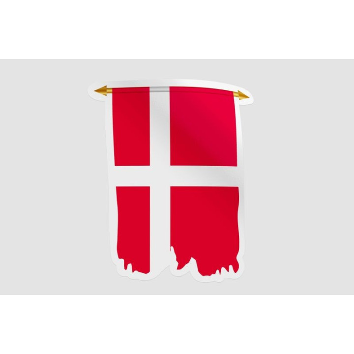 Denmark Pennant Flag Style 8 Sticker - DecalsHouse