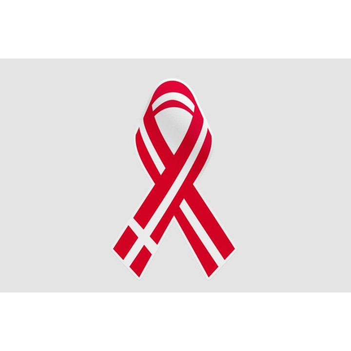 Denmark Ribbon Flag Sticker - DecalsHouse