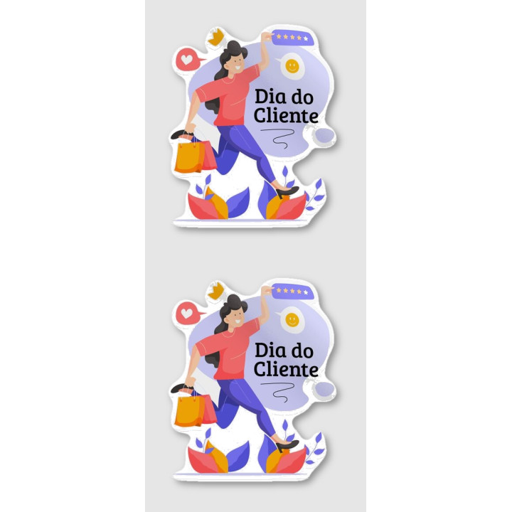 Dia do Cliente Stickers – Customer Day Woman Decals (2-Pack)
