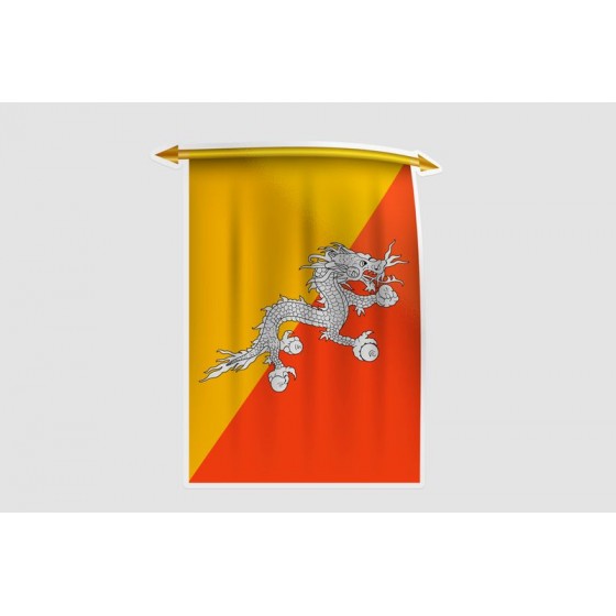 Bhutan Flag Style 5 Sticker