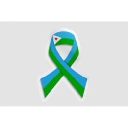 Djibouti Flag Ribbon Sticker - DecalsHouse