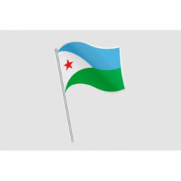 Djibouti Flag Waving Sticker - DecalsHouse