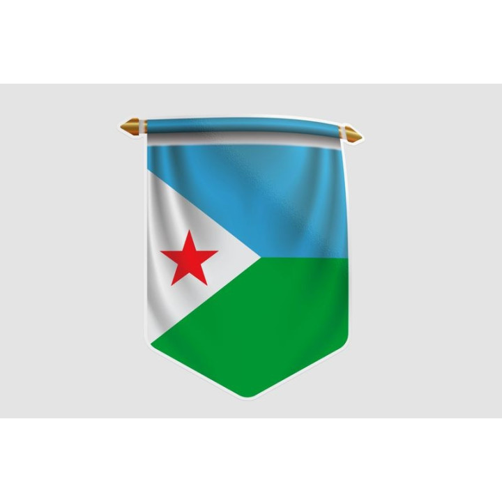 Djibouti Pennant Flag Style 11 Sticker - DecalsHouse