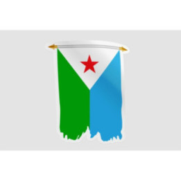 Djibouti Pennant Flag Style 3 Sticker - DecalsHouse