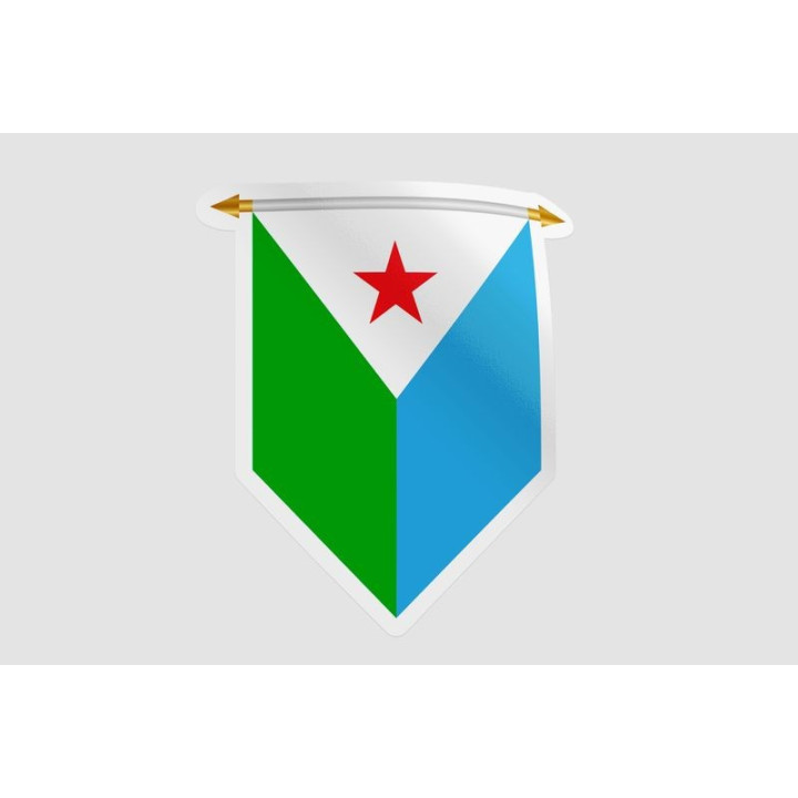 Djibouti Pennant Flag Style 9 Sticker - DecalsHouse