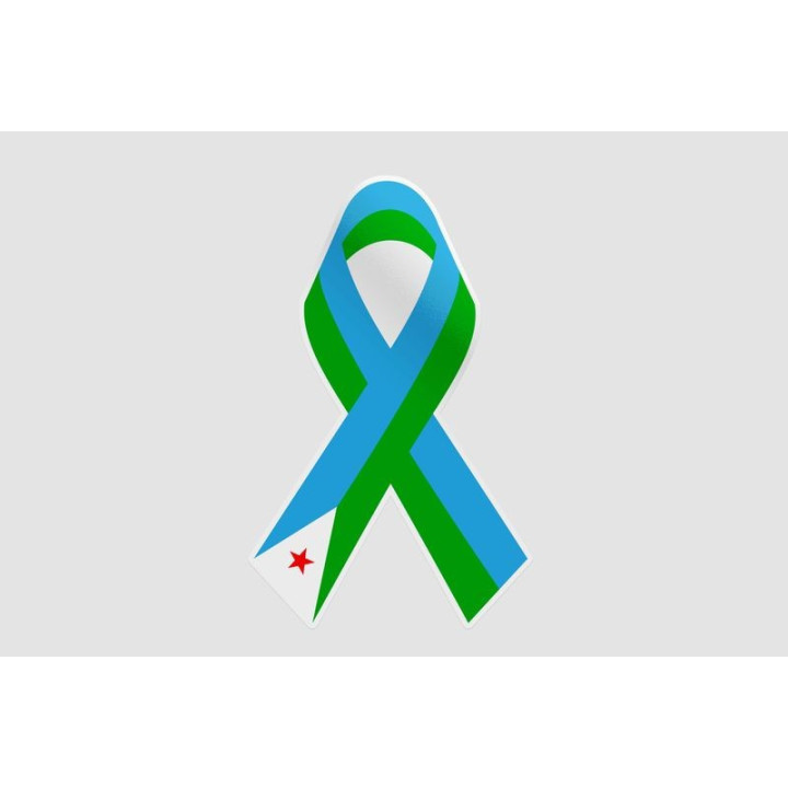 Djibouti Ribbon Flag Sticker - DecalsHouse