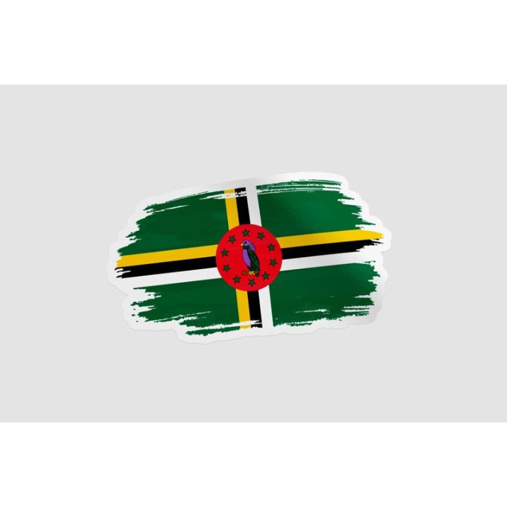 Dominica Brush Flag Sticker - DecalsHouse