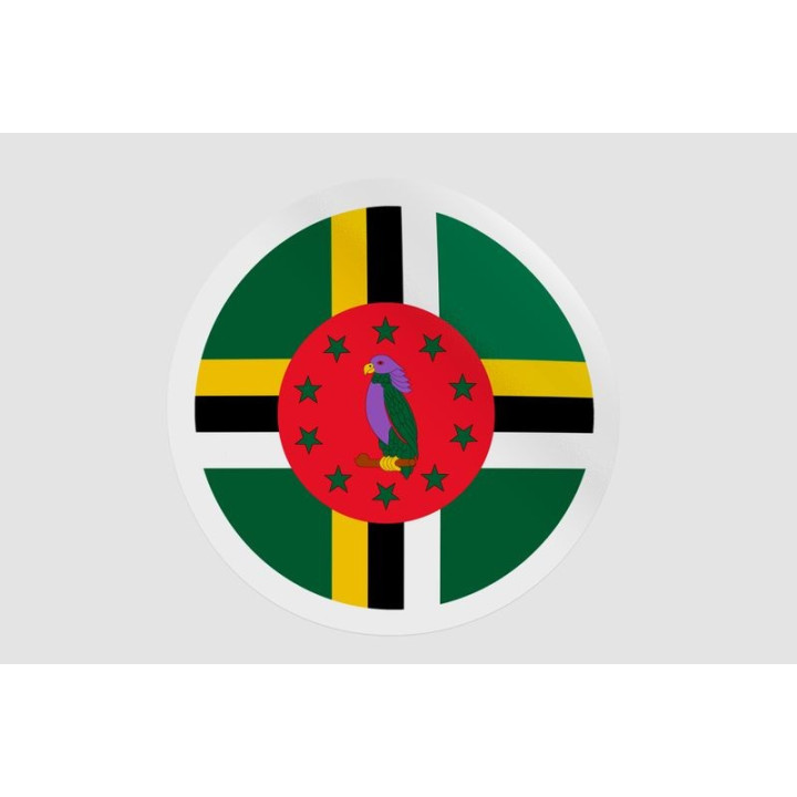 Dominica Flag Badge Style 2 Sticker - DecalsHouse