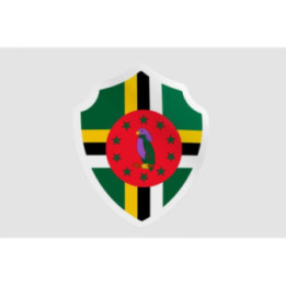 Dominica Flag Badge Style 5 Sticker - DecalsHouse