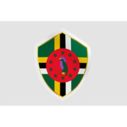 Dominica Flag Badge Style 9 Sticker - DecalsHouse