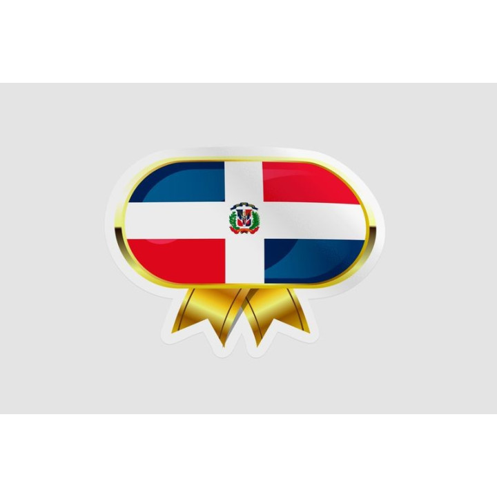 Dominican Flag Badge Style 5 - DecalsHouse