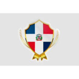 Dominican Flag Badge Style 6 - DecalsHouse