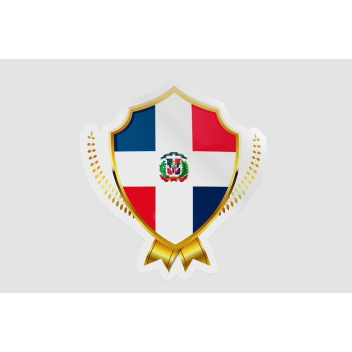 Dominican Flag Badge Style 6 - DecalsHouse
